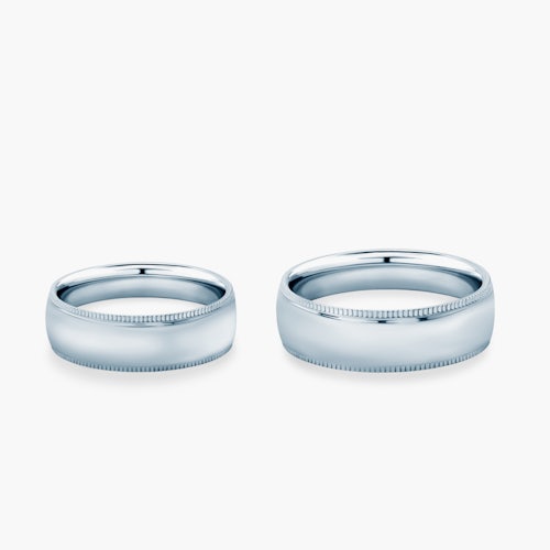 Obrączki ślubne: białe złoto, półokrągłe, 6 mm